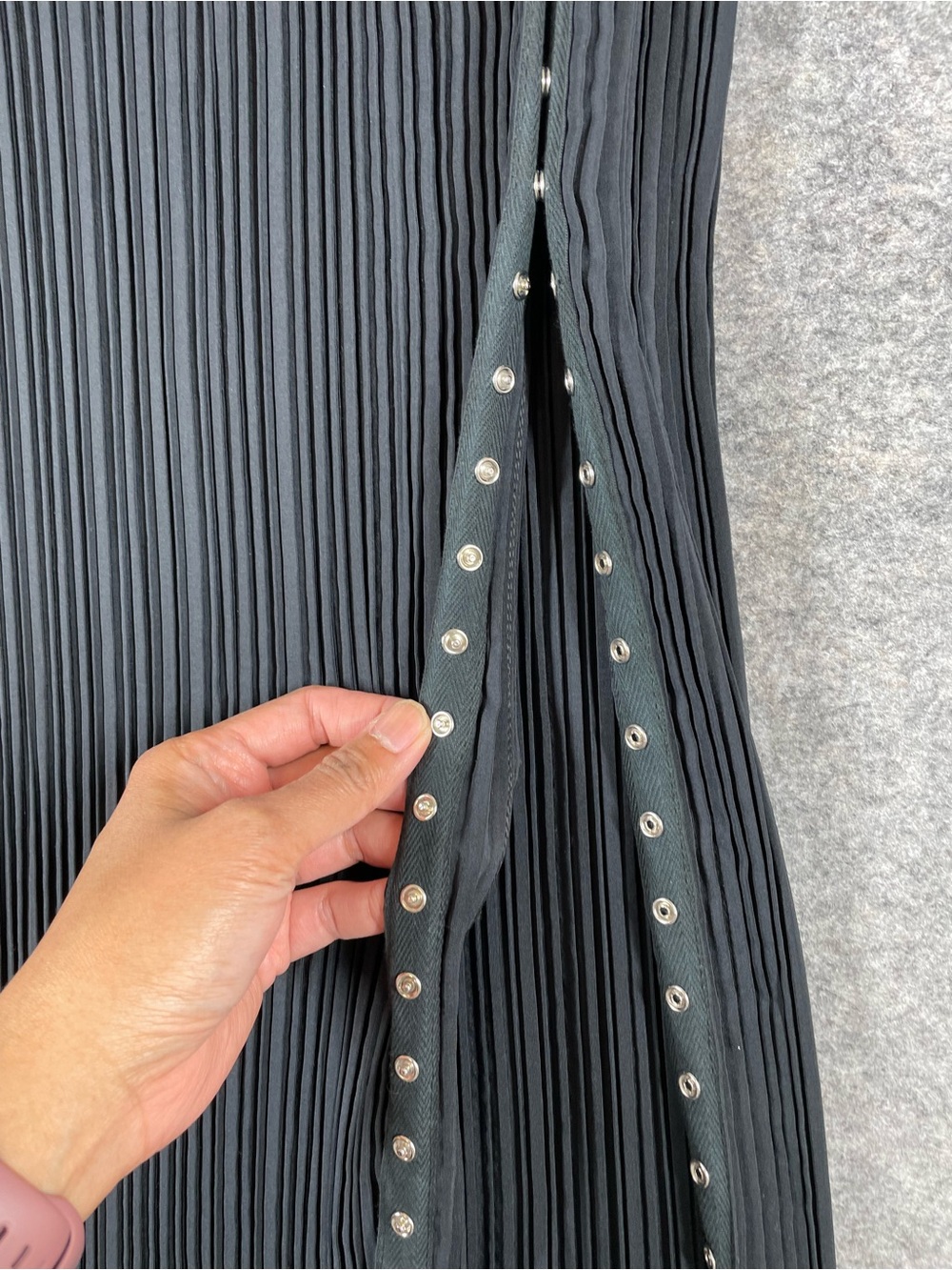 Vintage Lezley George London Black Pleated Maxi Skirt Y2K Minimalist Midi Small - Picture 9 of 15